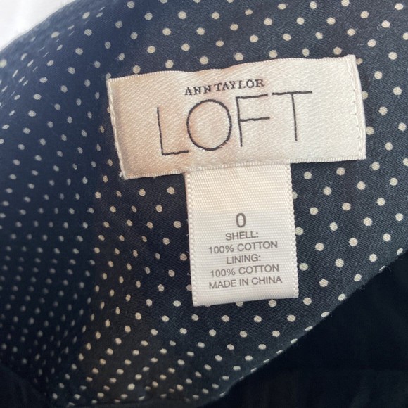 Ann Taylor LOFT Size 0 Black Polka Dot Skirt - Picture 7 of 8